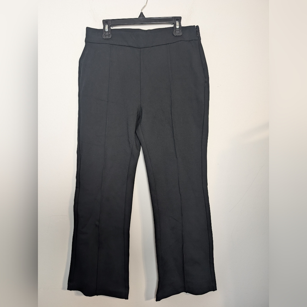 J.Crew Ponte Flare Crop Pants Black Sz 6 Style By574 Office Preppy